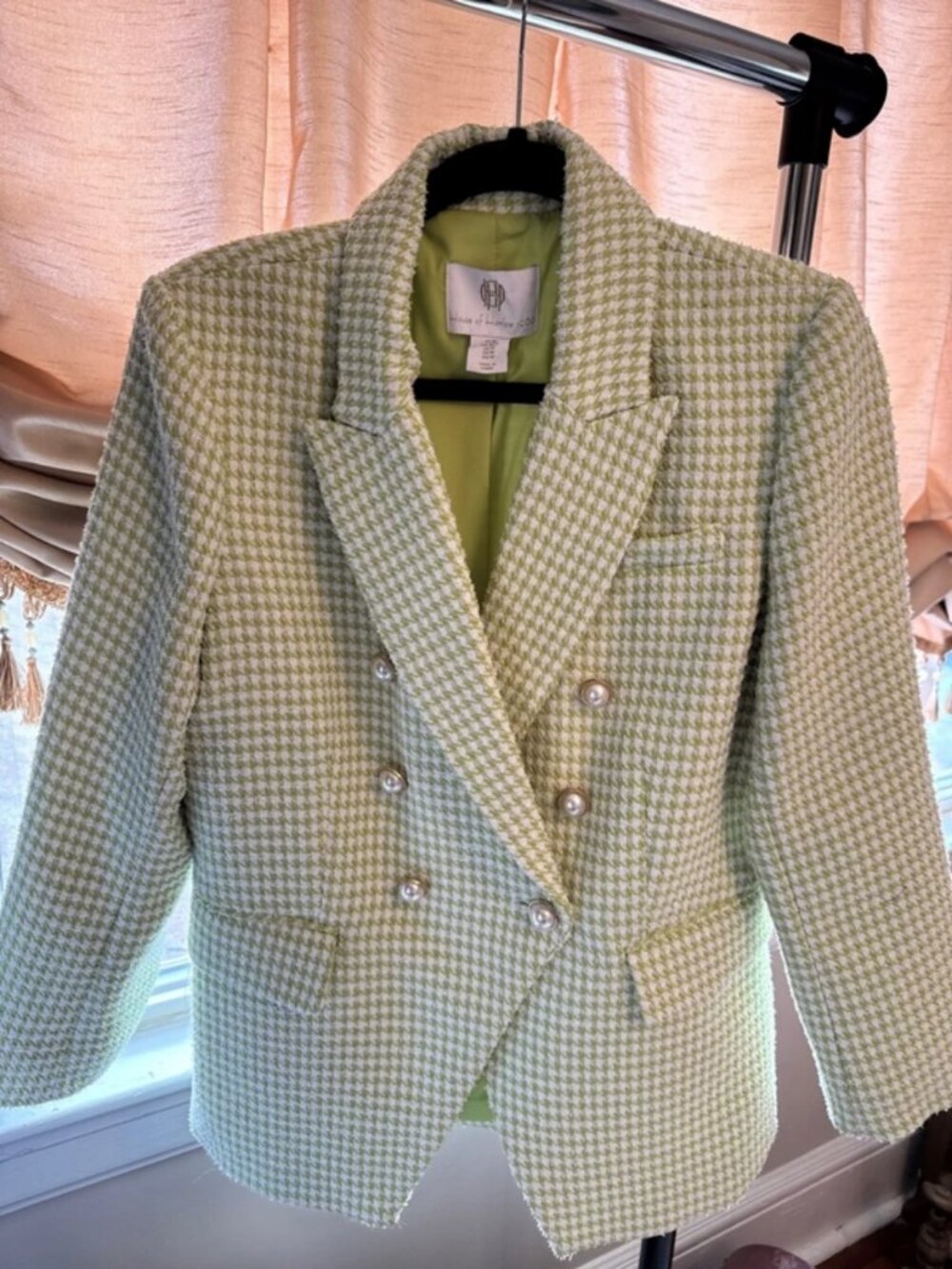 House of Harlow Green Tweed double breasted blazer